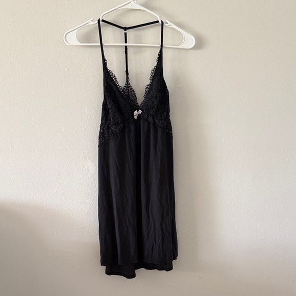 Victoria's Secret Other - Victoria's Secret Black Lace Chemise with T-Back Detail